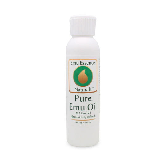 4oz Bottle of Emu Essence Naturals Pure Emu Oil on a white background