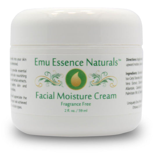 Jar of Emu Essence Naturals Facial Moisture Cream on a white background
