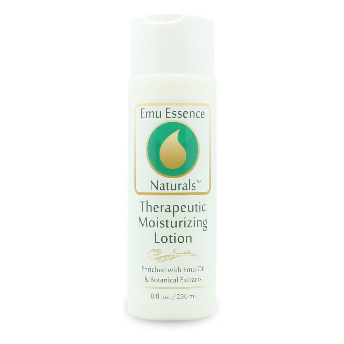 Emu Essence Naturals Therapeutic Moisturizing Lotion bottle on a white background