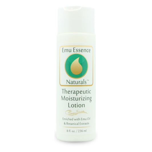 Emu Essence Naturals Therapeutic Moisturizing Lotion bottle on a white background